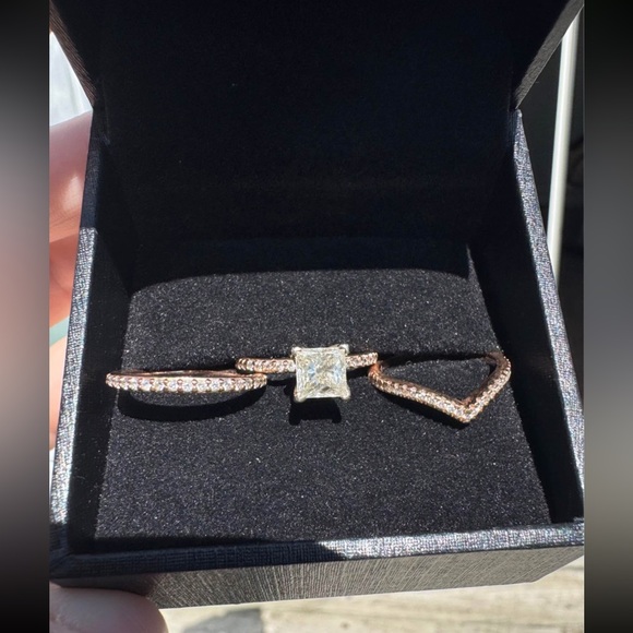 Rose Gold Princess Cut Ring - Picture 1 of 6